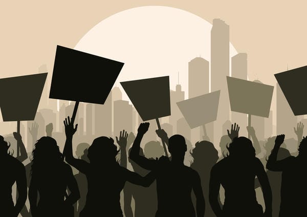 Streik Rechte und Definition Streikende Menge